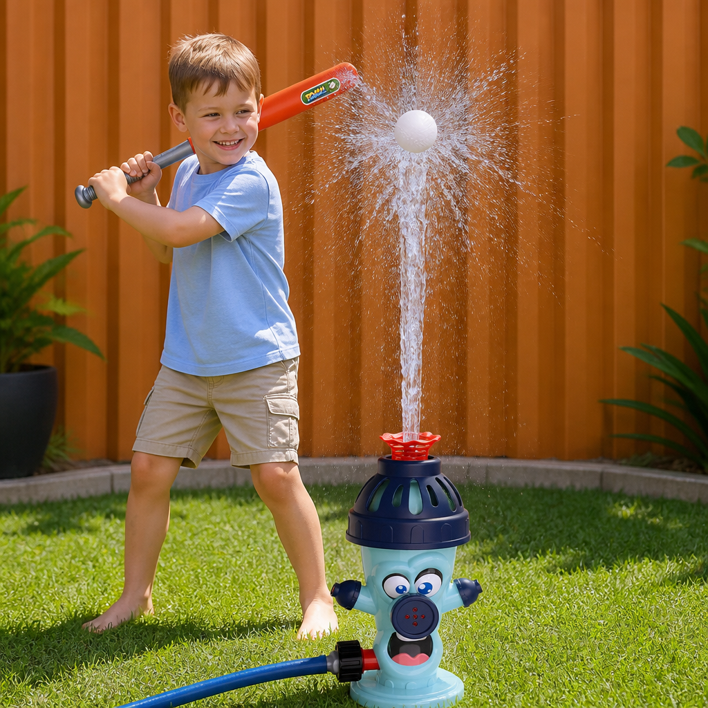 Kids Baseball Helicopter Water Sprinkler for Outdoor Summer Fun