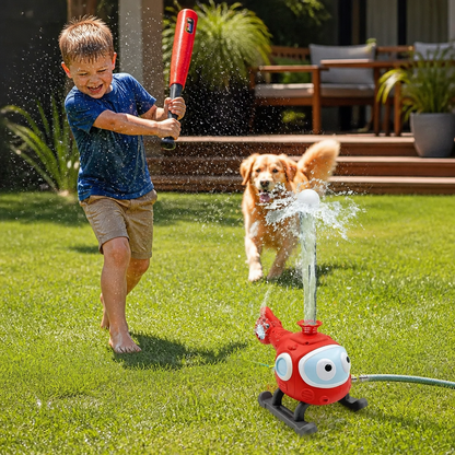 Kids Baseball Helicopter Water Sprinkler for Outdoor Summer Fun