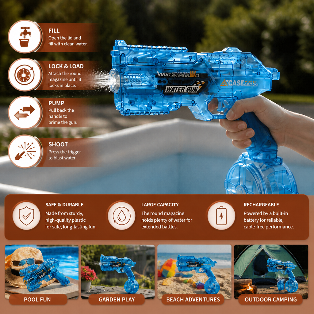 Electric Space Water Gun with Circular Tank