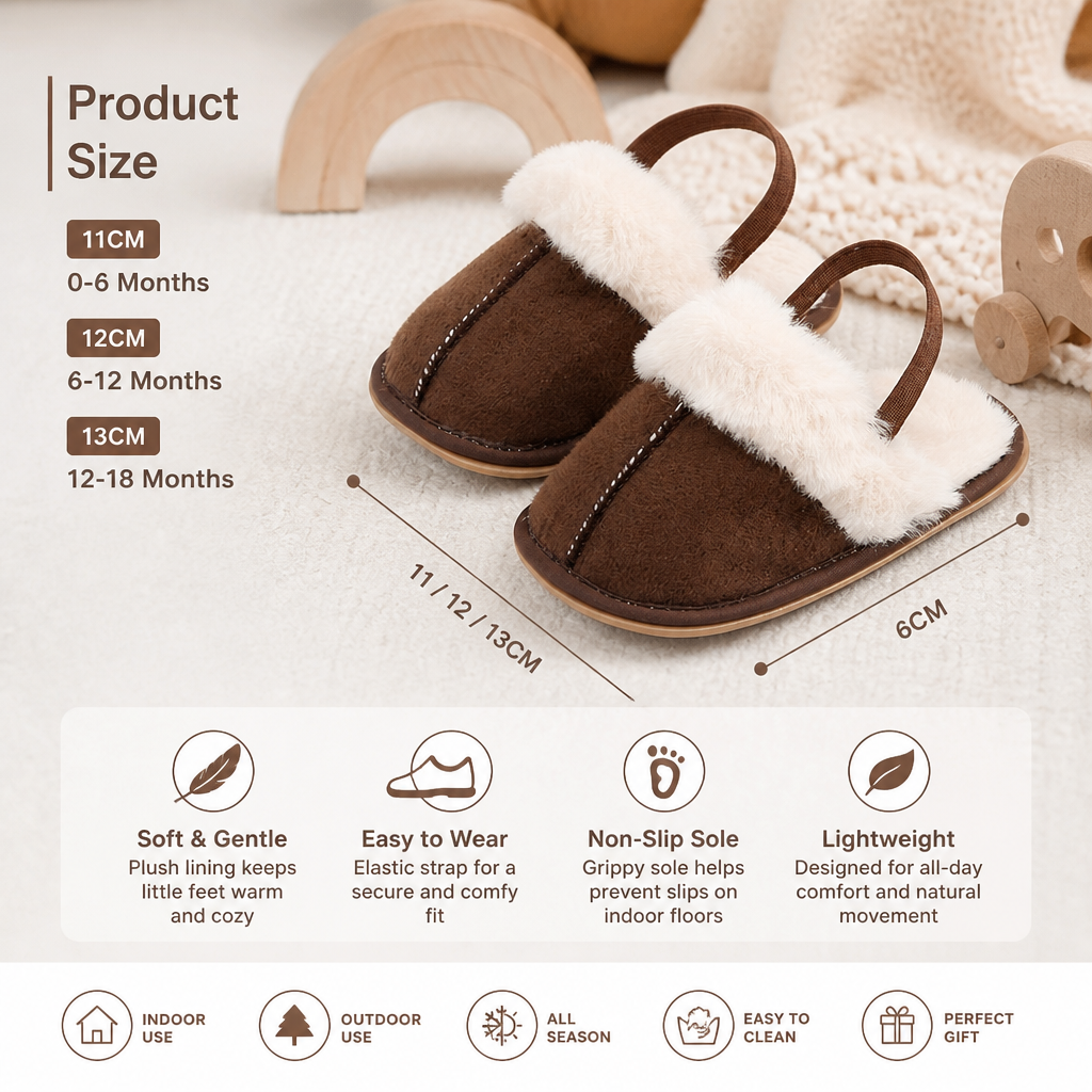 Cozy Baby Non-Slip Shoes with Soft Sole for Indoor & Outdoor Use