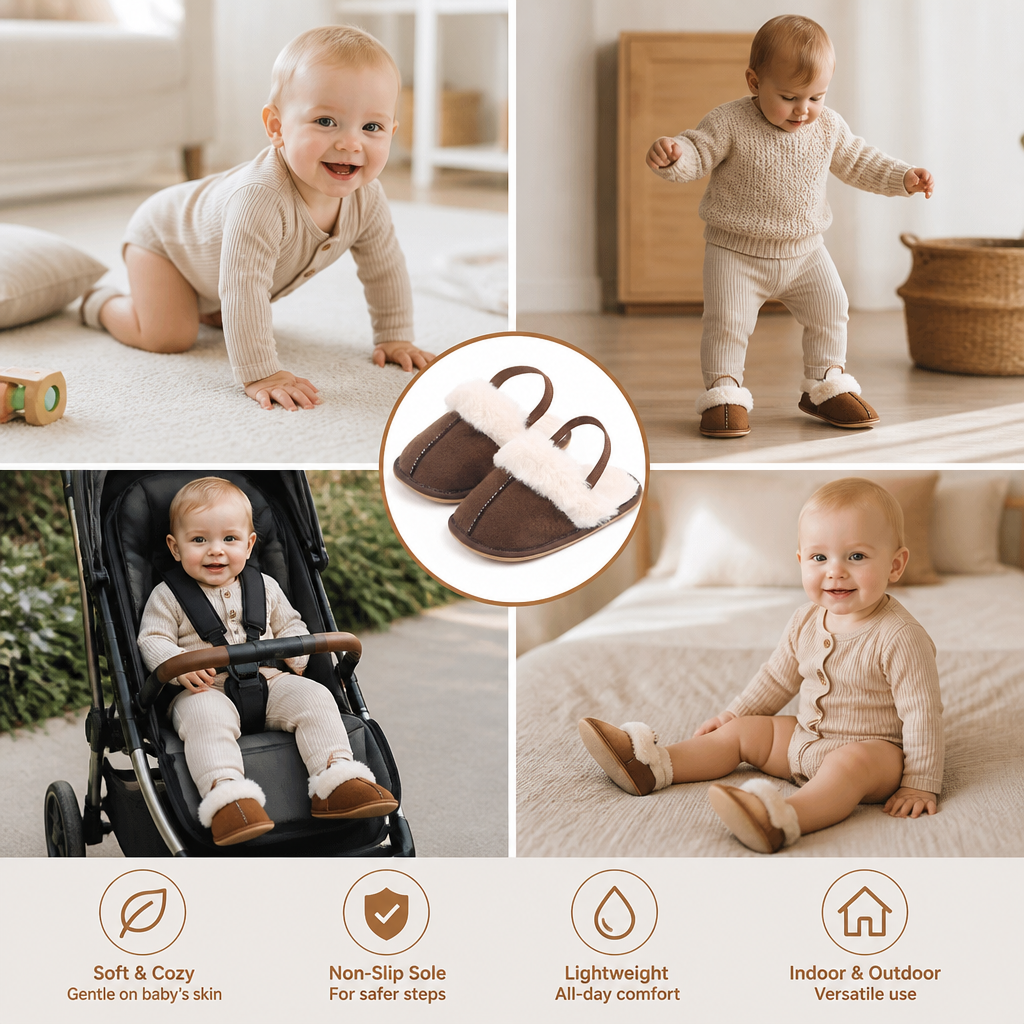 Cozy Baby Non-Slip Shoes with Soft Sole for Indoor & Outdoor Use
