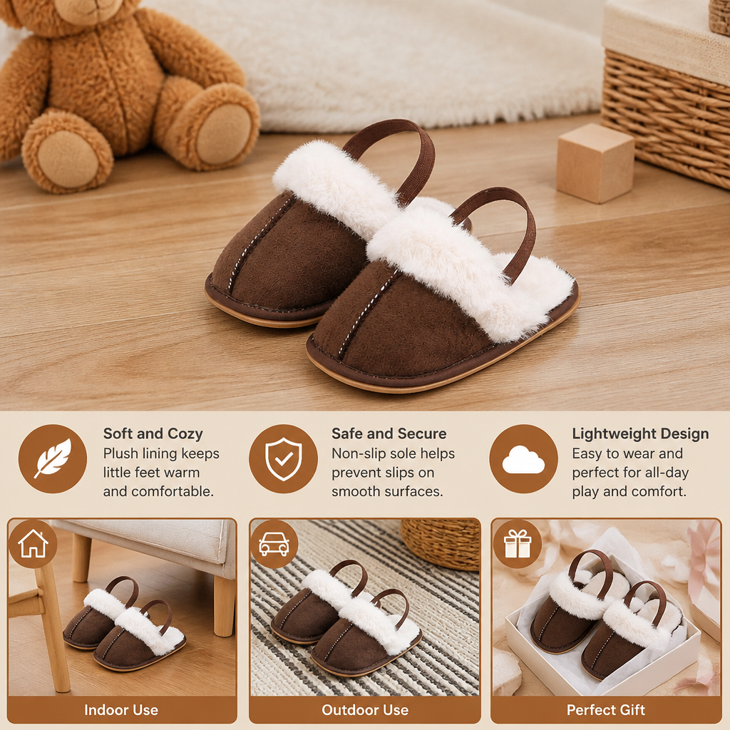 Cozy Baby Non-Slip Shoes with Soft Sole for Indoor & Outdoor Use