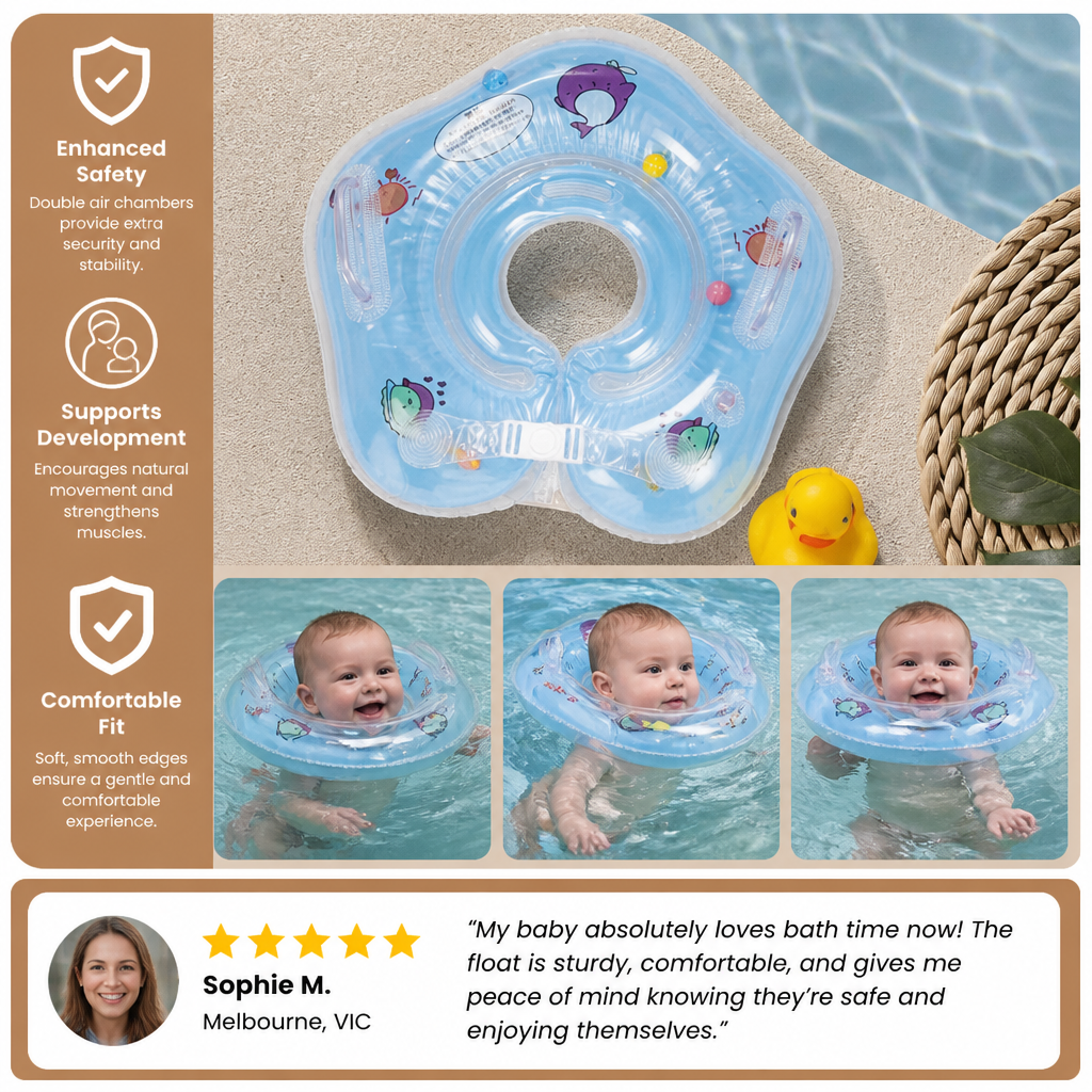 Inflatable Baby Neck Float Ring with Double Air Chamber