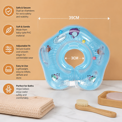 Inflatable Baby Neck Float Ring with Double Air Chamber