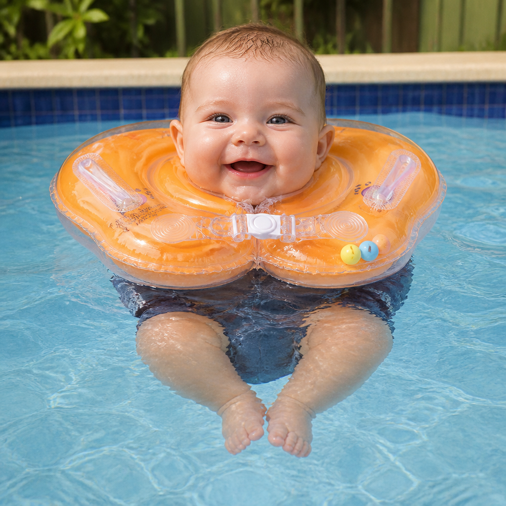 Inflatable Baby Neck Float Ring with Double Air Chamber