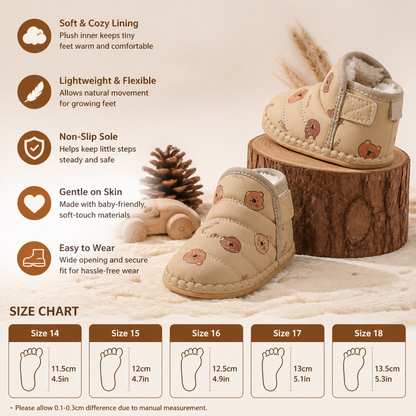 Warm Baby Winter Boots – Soft-Soled Lined Shoes for Babies & Toddlers