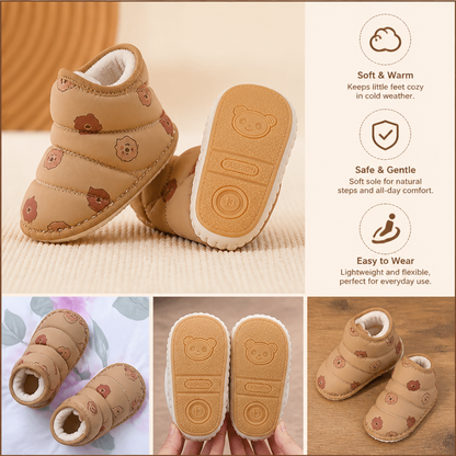 Warm Baby Winter Boots – Soft-Soled Lined Shoes for Babies & Toddlers