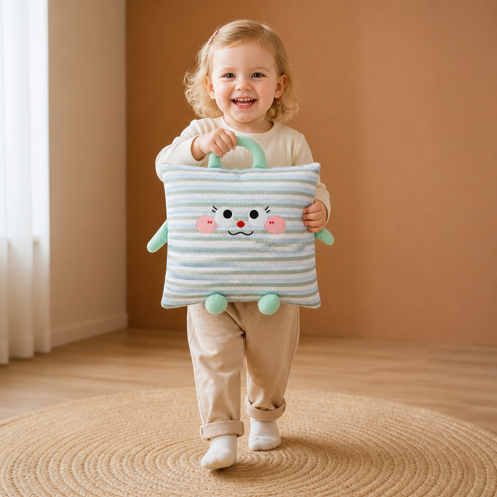 2-in-1 Cushion and Blanket with Cute Design