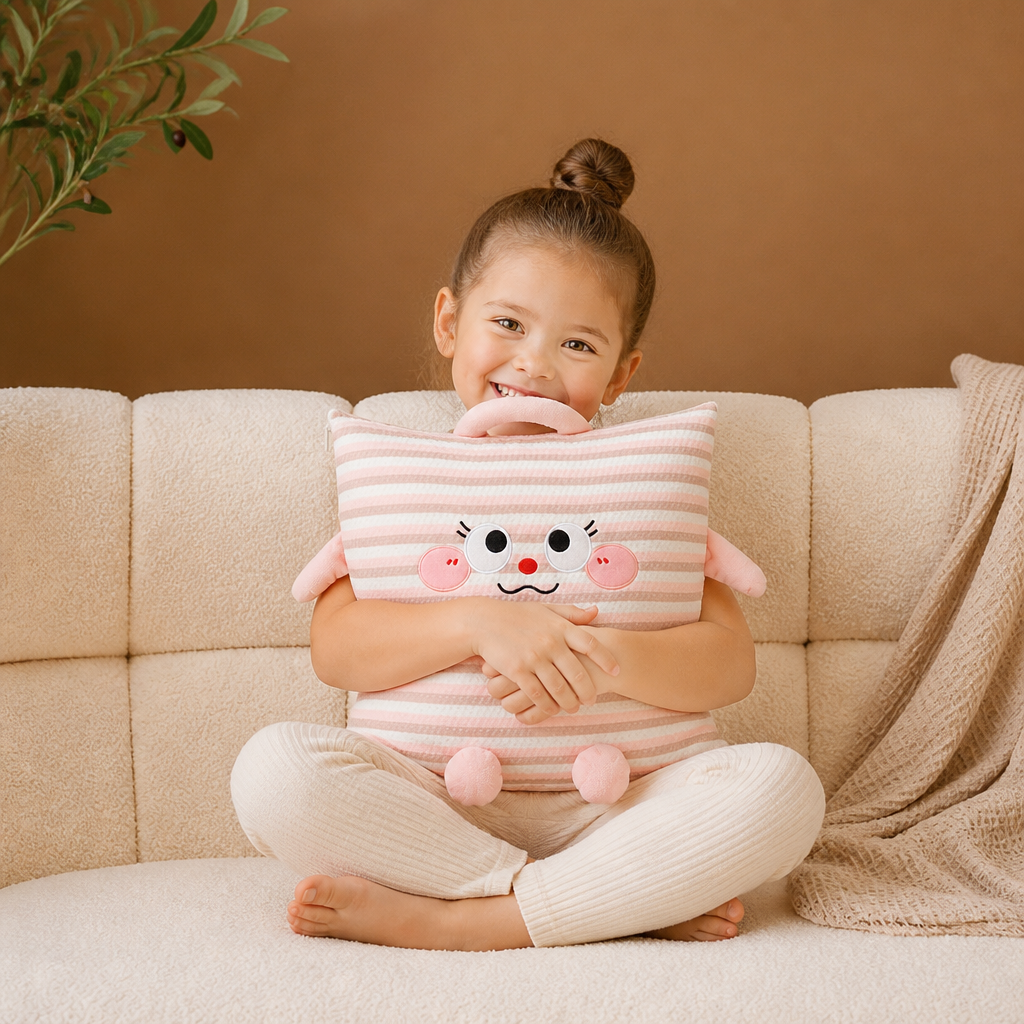 2-in-1 Cushion and Blanket with Cute Design
