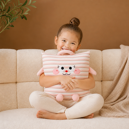2-in-1 Cushion and Blanket with Cute Design