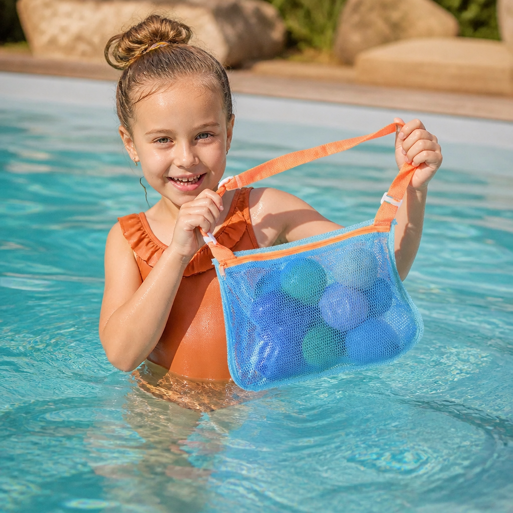 Kids Mesh Beach and Pool Bag for Toys and Accessories