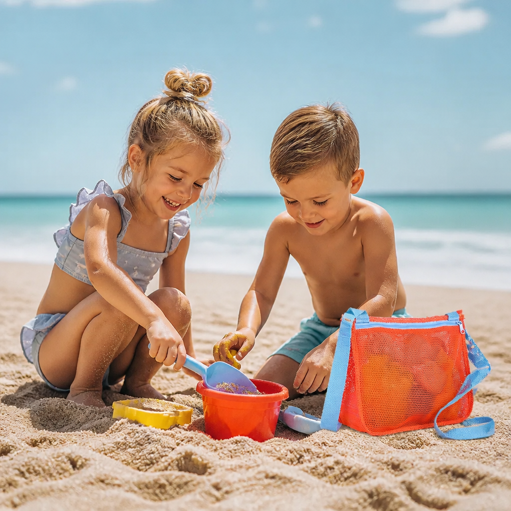 Kids Mesh Beach and Pool Bag for Toys and Accessories