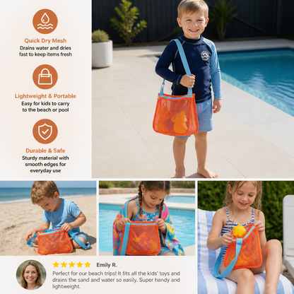 Kids Mesh Beach and Pool Bag for Toys and Accessories