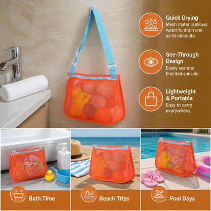 Kids Mesh Beach and Pool Bag for Toys and Accessories