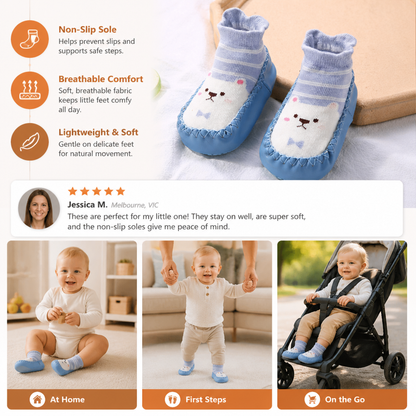 Baby Breathable Sock Shoes – Non-Slip Soft Sole Walking Socks for Infants & Toddlers