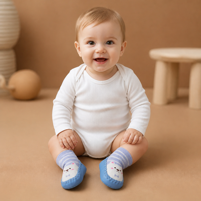 Baby Breathable Sock Shoes – Non-Slip Soft Sole Walking Socks for Infants & Toddlers