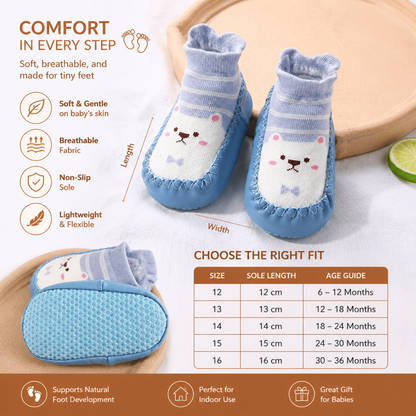 Baby Breathable Sock Shoes – Non-Slip Soft Sole Walking Socks for Infants & Toddlers