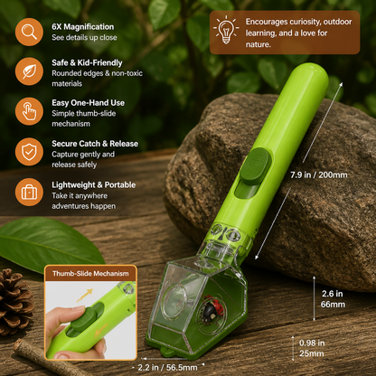 Kids Bug Catcher with 6X Magnifier – Insect Observation Tool for Outdoor Exploration