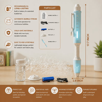 Magic Bubble Blaster Pen – Automatic Bubble Wand for Kids