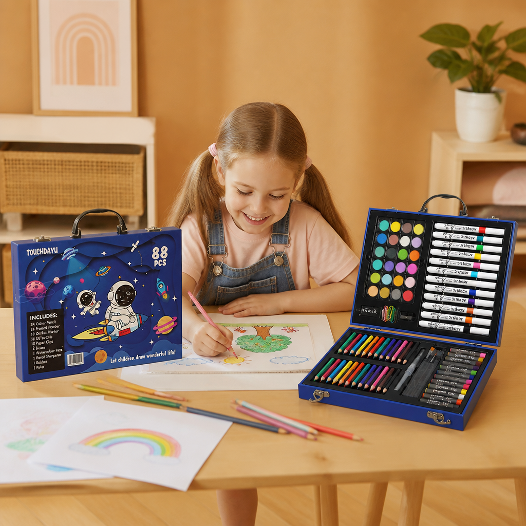 88-Piece Creative Art Case for Little Artists