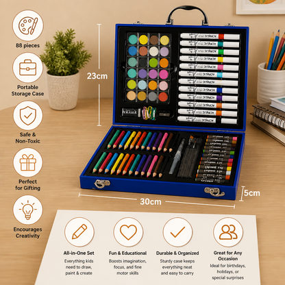 88-Piece Creative Art Case for Little Artists