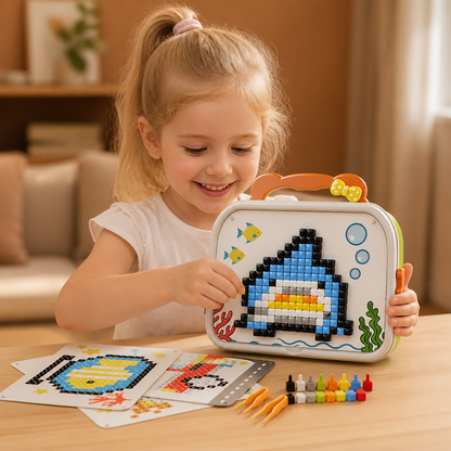 Kids Montessori Mushroom Pegboard Mosaic Puzzle Set