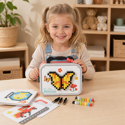 Kids Montessori Mushroom Pegboard Mosaic Puzzle Set