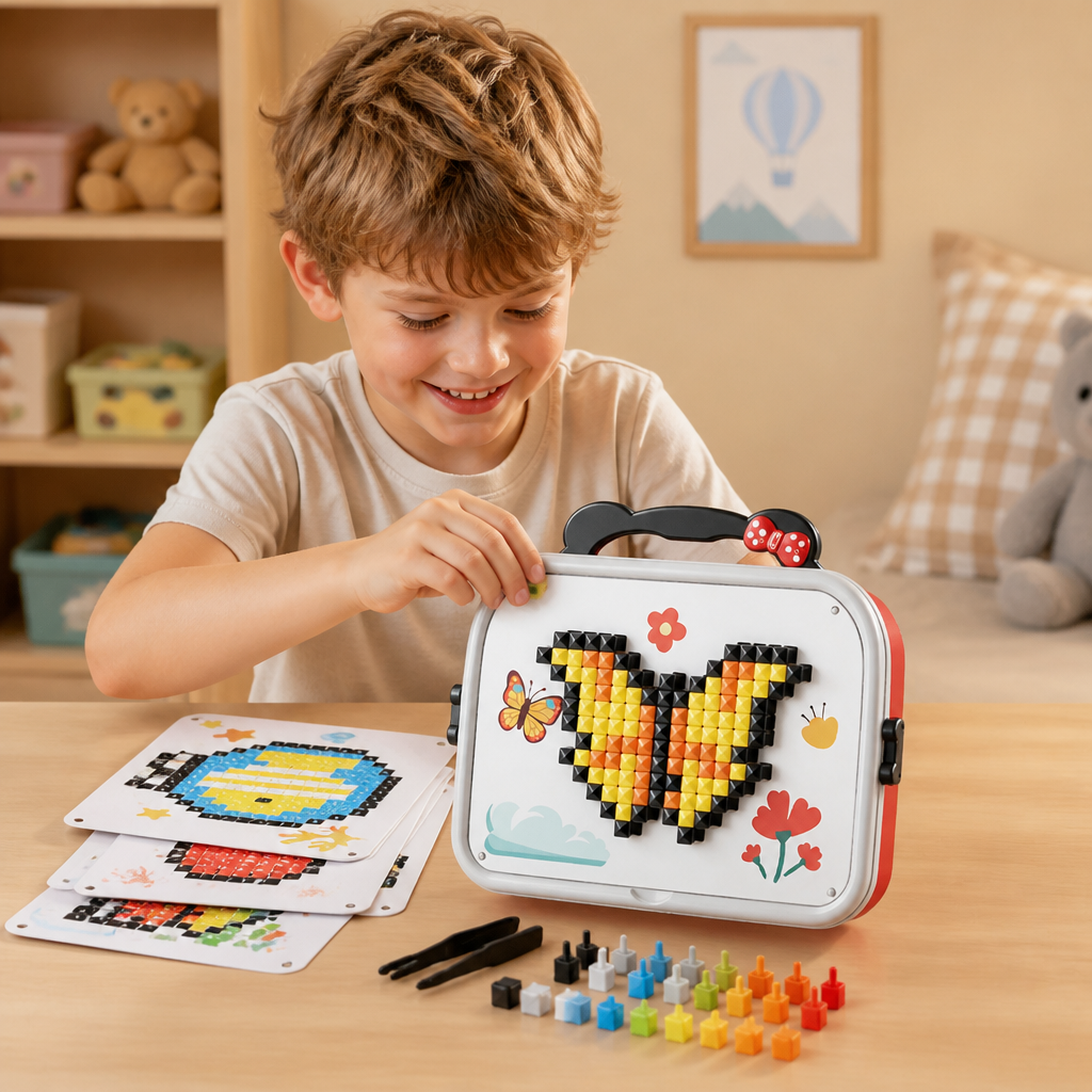 Kids Montessori Mushroom Pegboard Mosaic Puzzle Set