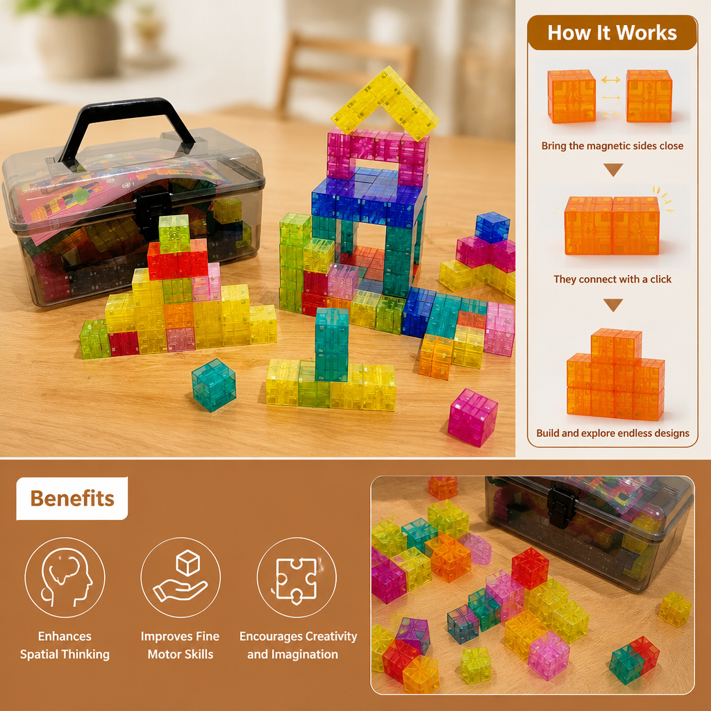 Montessori Cube Building Block Set for Kids