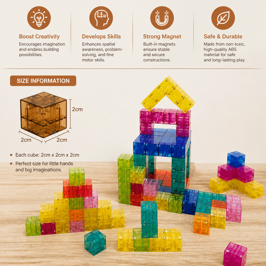 Montessori Cube Building Block Set for Kids
