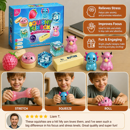 Premium Squishy Fidget Toy Set – 8 Sensory Toys