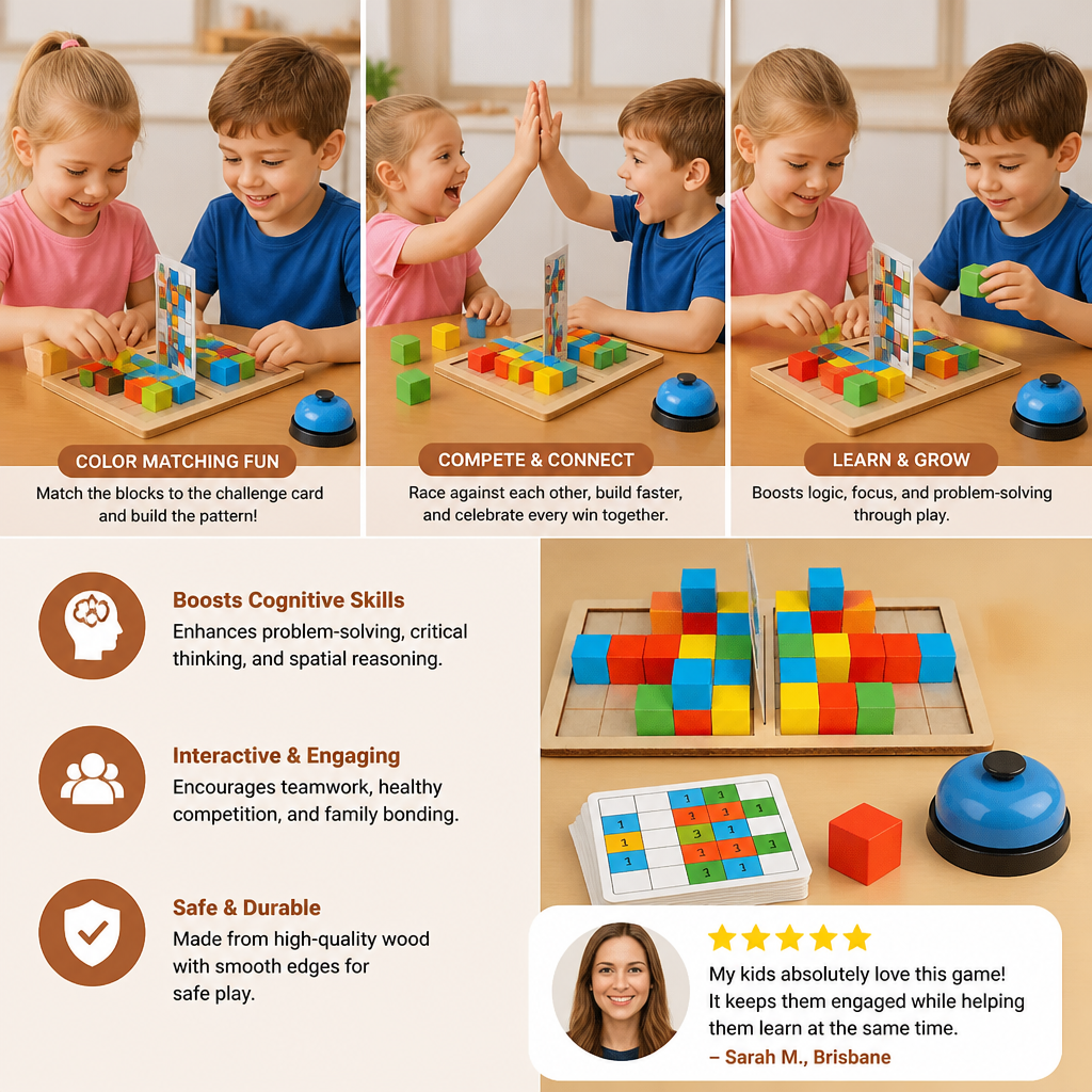 3D Color Match Building Blocks Puzzle Game