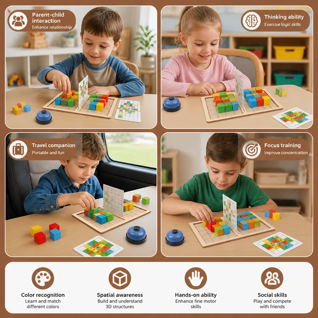 3D Color Match Building Blocks Puzzle Game