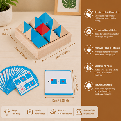 Wooden Geometric Pattern Puzzle – Logic & Spatial Thinking Game