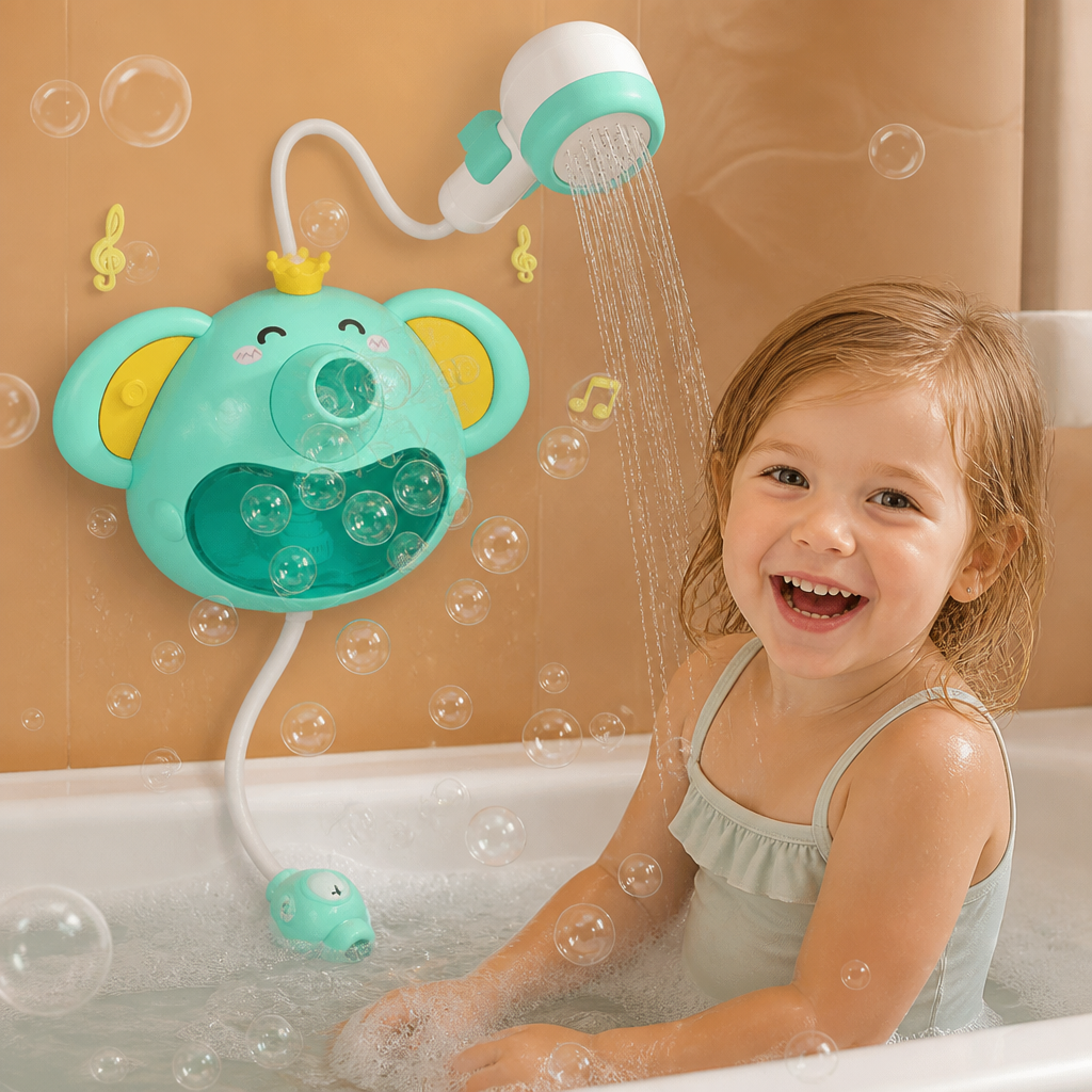 Musical Elephant Bubble Bath Toy with Shower Head