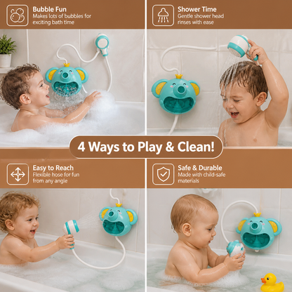 Musical Elephant Bubble Bath Toy with Shower Head