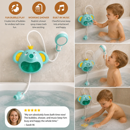 Musical Elephant Bubble Bath Toy with Shower Head
