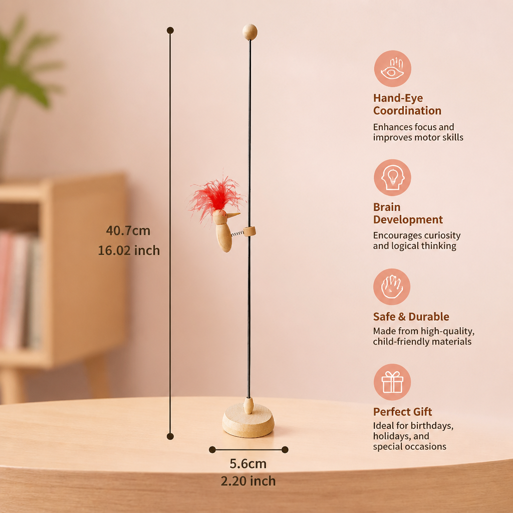 Wooden Woodpecker Learning Toy for Kids