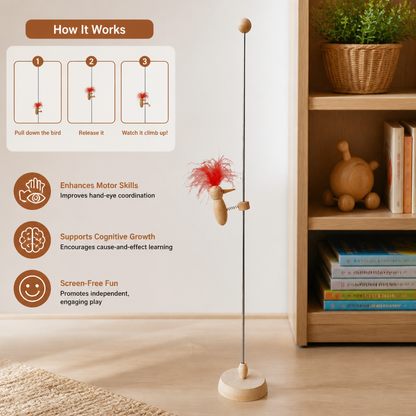 Wooden Woodpecker Learning Toy for Kids