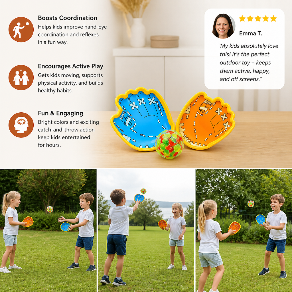 Suction Cup Ball Racket Game Set for Kids
