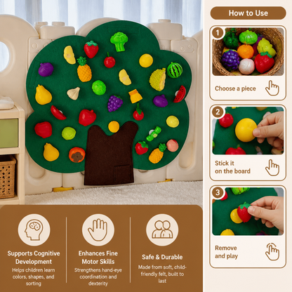 Felt Fruit Tree Activity Board – Montessori Learning Toy