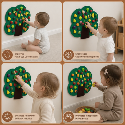 Felt Fruit Tree Activity Board – Montessori Learning Toy