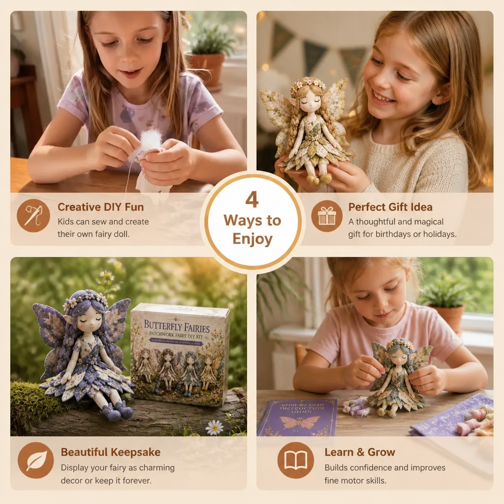 Fairy DIY Sewing Kit for Kids – Make Enchanting Fairy Dolls with Fabric, Accessories & Instructions