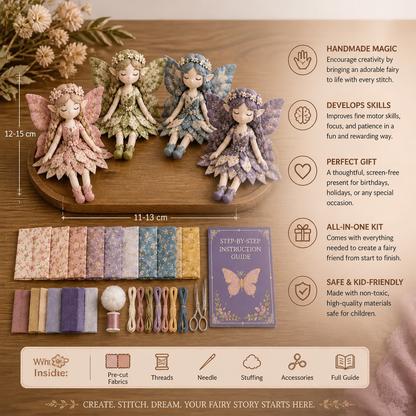 Fairy DIY Sewing Kit for Kids – Make Enchanting Fairy Dolls with Fabric, Accessories & Instructions