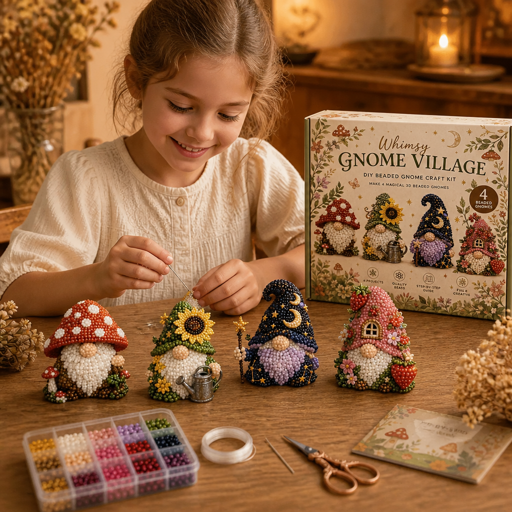3D Beaded Animal Craft Kit – DIY Mini Bead Art Set for Beginners