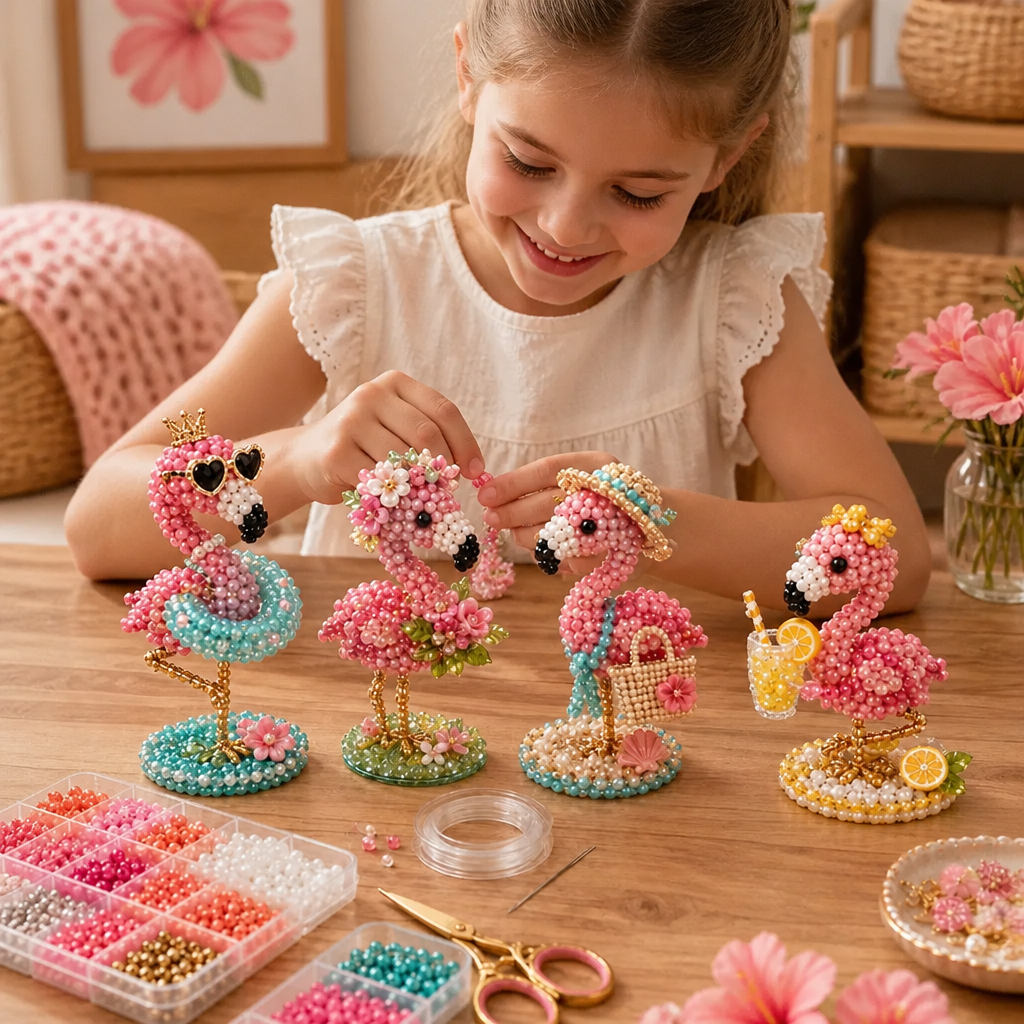 3D Beaded Animal Craft Kit – DIY Mini Bead Art Set for Beginners