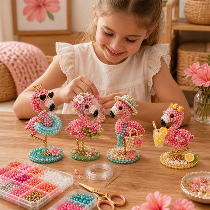 3D Beaded Animal Craft Kit – DIY Mini Bead Art Set for Beginners