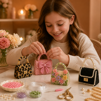 3D Beaded Animal Craft Kit – DIY Mini Bead Art Set for Beginners