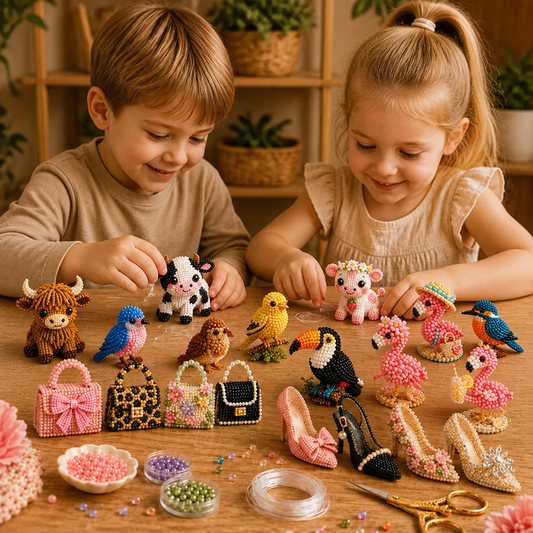 3D Beaded Animal Craft Kit – DIY Mini Bead Art Set for Beginners