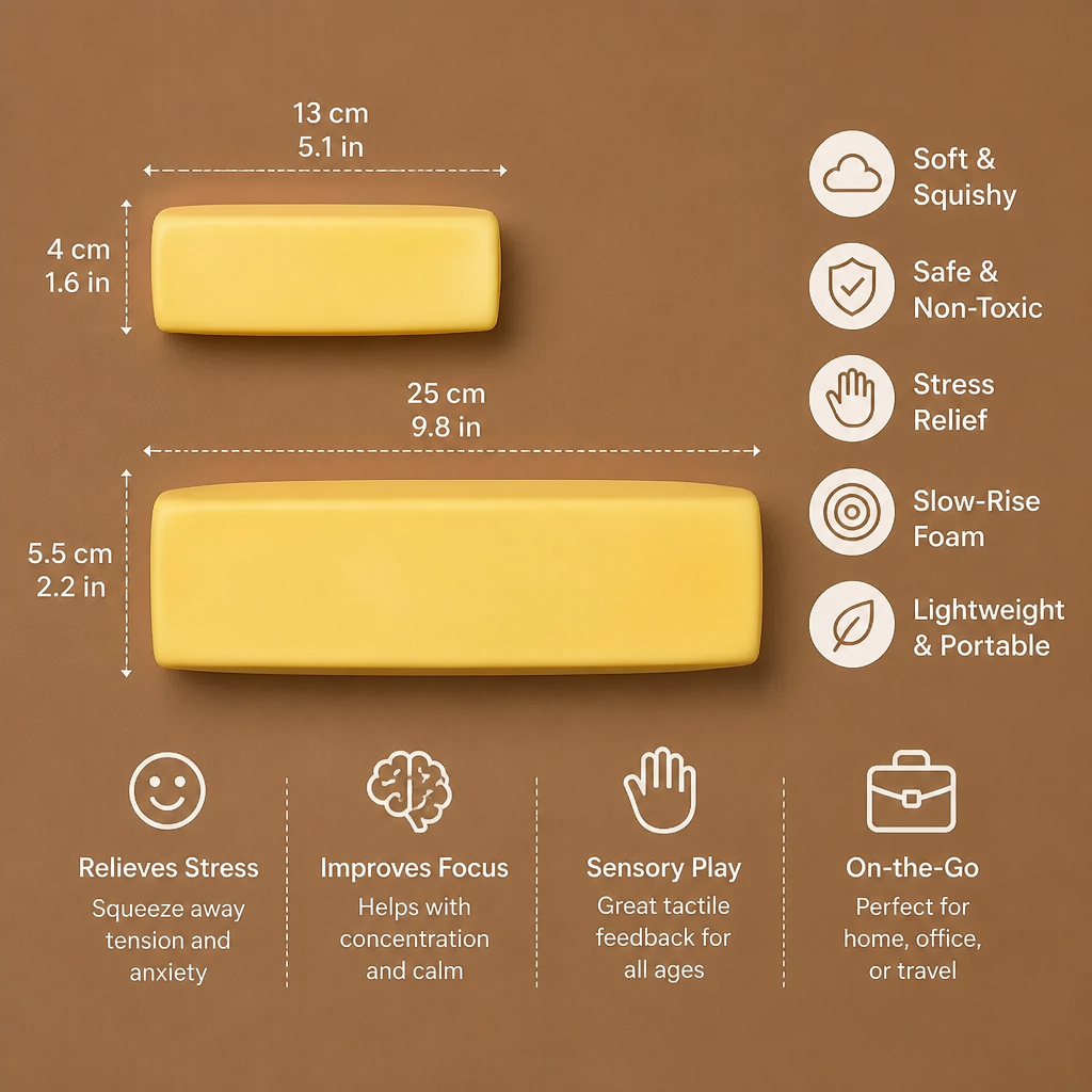 Jumbo Squishy Butter Stick – Slow-Rise Stress Ball & Sensory Fidget Toy